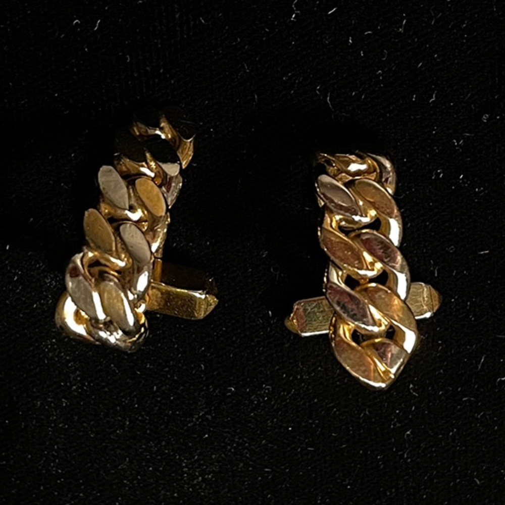 Vintage SWANK Gold/SilverTone Curb Cufflinks